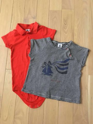 【送料無料】フランス プチバトー PETTIT BATEAU Ｔシャツ２枚　２４ｍ８６ｃｍ