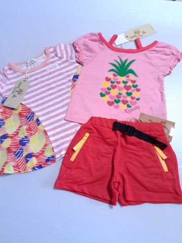 新品 未使用 シシュノン　SiShuNon　Kiccoly 80　90　3枚まとめ売り 半袖 Tシャツ ボトムス　即決 送料無料　KYら　ベビー　女の子
