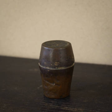 真鍮製筒型容器 ラオス〜ビルマ(シャン地方)19-20世紀 / アンティーク1800-1900年代 古道具 オピウムポット オピウムウェイト ミャンマー 