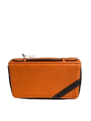 CASTELBAJAC◆カステルバジャック/クラッチバッグ/レザー/オレンジ/無地