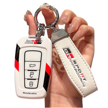 トヨタ専用 スマートキーカバー キーホルダー キーケース レーシングカー風 保護 ランドクルーザー ハリアー ヤリスクロス ハイラックス