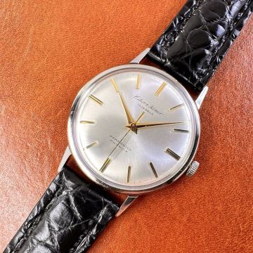 OH済! 極上美品! CITIZEN Homer 19石 クロコダイル本革手縫いベルト Dバックル付 シチズン ホーマー HR1501301 手巻 国産 ビンテージ腕時計