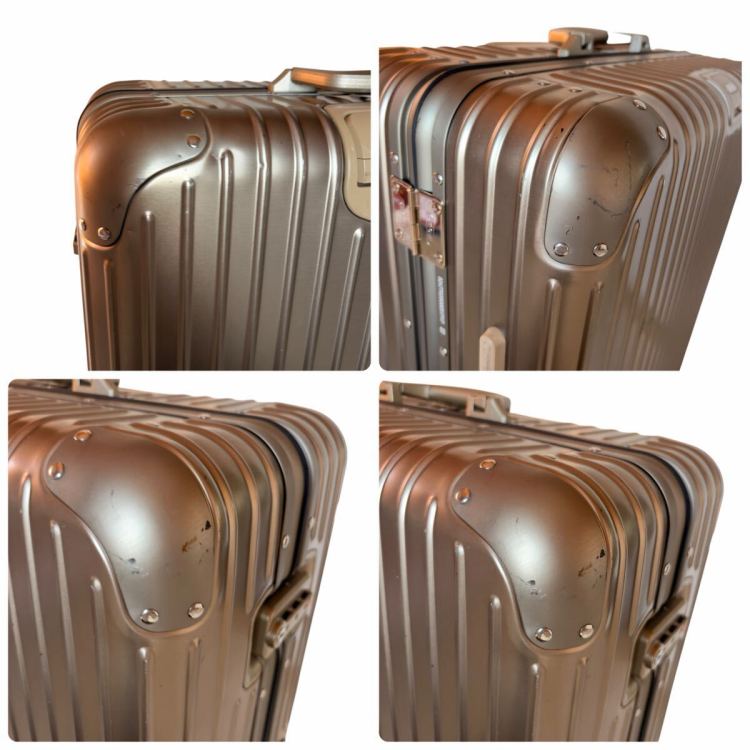 1円 希少 リモワ RIMOWA トパーズ チタニウム 98L 4輪 アルミ スーツケース 電子タグ E-Tag シャンパンゴー