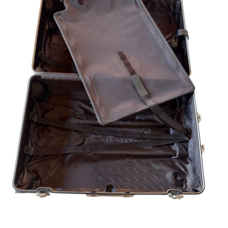 1円 希少 リモワ RIMOWA トパーズ チタニウム 98L 4輪 アルミ スーツケース 電子タグ E-Tag シャンパンゴー