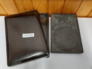 0402G6　書道具　硯　古硯　中国　ケース付き　◆追加写真あり