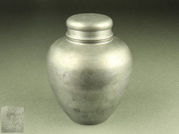 【宇】DA000 御錫屋天下一美作守造 錫製 茶壷 茶入 煎茶道具