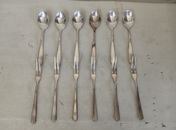 徳力製 銀製徳力刻印 フォーク&times;6 スプーン&times;6 約192.1g 銀製品 Silver シルバー