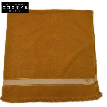 1円 HERMES エルメス オレンジ ヨッティング フリンジ ビーチタオル