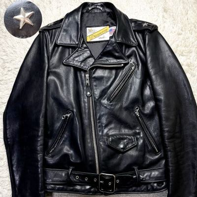 ●極美品/入手困難/ワンスター/ナノユニバース別注 SCHOTT ショット 113USN ダブル ライダースジャケット レザージャケット 黒 ブラック