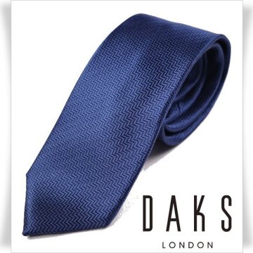 新品1円～★定価1.7万 DAKS LONDON ダックス ロンドン 日本製 シルク絹100％ネクタイ 織柄 ネイビー 織柄 正規店本物 ◆9842◆
