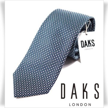 新品1円～★定価1.7万 DAKS LONDON ダックス ロンドン 日本製 シルク絹100％ネクタイ 織柄 ネイビー 織柄 正規店本物 ◆9840◆