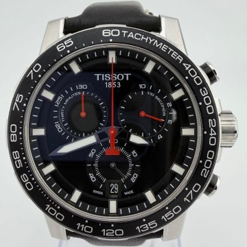 希少 美品 TISSOT Supersport Chrono ティソ スーパースポーツ クロノ T125617A クロノグラフ ブラック メンズ クォーツ 腕時計