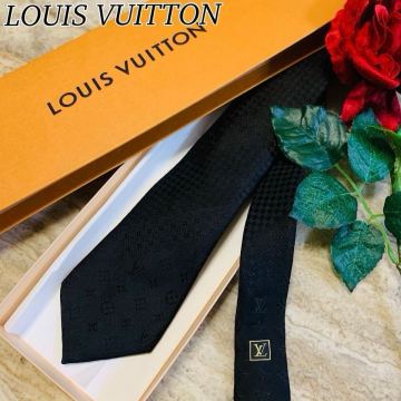 N650 LOUIS VUITTON ルイヴィトン 美品 人気モデル 定番 ネクタイ シルク ミックスモノグラム ミニダミエ 総柄 刺繍 メンズ 正規品 送料込