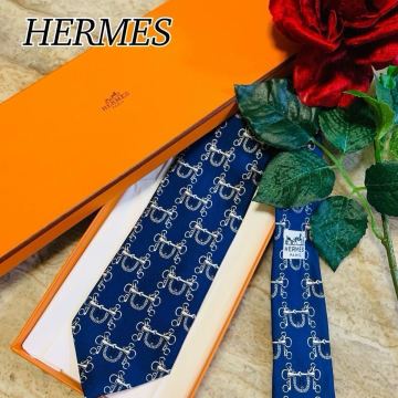N660 新品未使用 HERMES エルメス 正規品 人気 定番 H柄 総柄 ネクタイ 高級 光沢 フランス製 上品 華やか メンズ 1円スタート 送料込