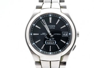 稼働品 CITIZEN シチズン ATTESA アテッサ H106-T010407 ブラック 3針 ラウンド チタン 10BAR Solar 腕時計