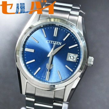 本物 超美品 シチズン A060-T026907 ザ・シチズン エコドライブ 男性用腕時計 メンズウォッチ 純正SSブレス ブルー文字盤 THE CITIZEN