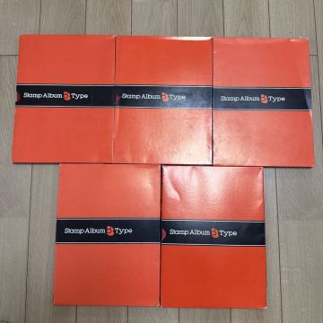 ストックブック　 テージーSB-30 スタンプアルバム切手収納用　赤5冊まとめ　ケース有り　台紙8枚16ページ6段　ゆうパック60サイズ