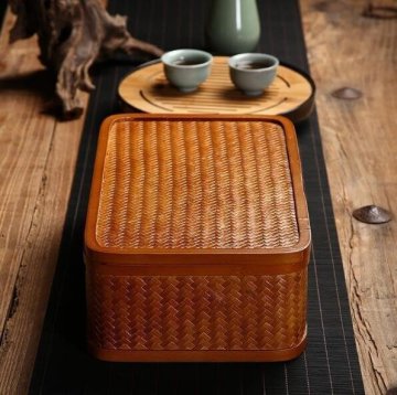 /茶道具籠/茶道具/竹編細工籠/收納盒/竹細工/ 工芸品/手作り