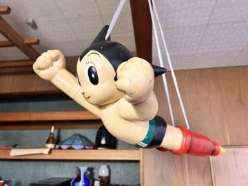 特大 全長64センチ 鉄腕アトム 空飛ぶ フィギュア 当時物◇飛行タイプ/手塚プロダクション/レトロ/希少/激レア/オブジェ/コレクション