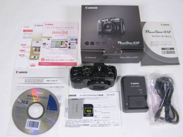 動作確認済 ★ Canon PowerShot G12 コンパクト デジタルカメラ ★ 送料無料★ バッテリー、充電器付属、SDカード 元箱 説明書 CD 付属品