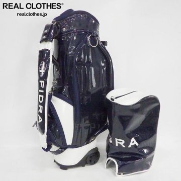 FIDRA/フィドラ キャスター付き 6分割エナメルキャディバッグ ネイビーｘホワイト 同梱&times;/160