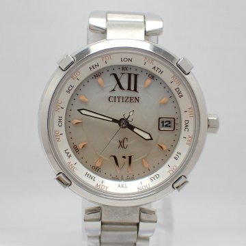 1円開始◆ジャンク◆ シチズン H240-T020097 クロスシー シルバー ソーラー ユニセックス 腕時計 コマ４ AE94201