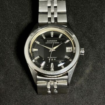 レアCITIZEN ジェット　スーパーオートデーター　39石　自動巻き ワンピースケース　オリジナルブレス JET