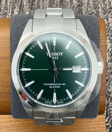 稼働品 TISSOT T127407A ティソ PRX パワーマティック80 緑文字盤 自動巻き 腕時計 グリーン T127 デイト 稼働