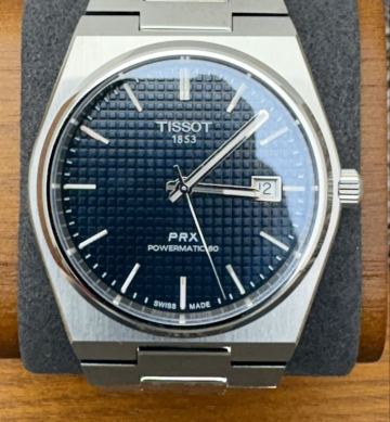 稼働品 TISSOT T137407A ティソ PRX パワーマティック80 紺文字盤 自動巻き 腕時計 ネイビー