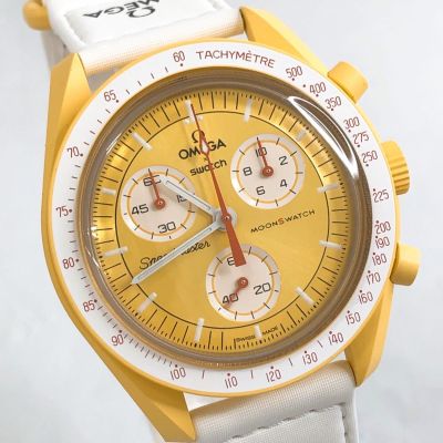超美品 Swatch &times; Omega ムーン スウォッチ &times; オメガ MISSION TO THE SUN サン SO33J100 バイオセラミック 腕時計 クオーツ 高級 動作OK