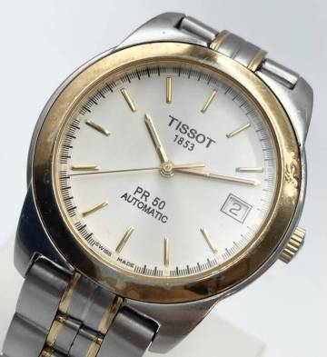 【1円スタート】☆ブランド品☆◆中古品◆　TISSOT　1853　PR50　J374/474K　ティソ　自動巻き　腕時計　稼働品