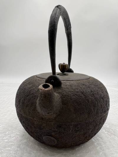 【１円スタート】光玉堂造 鉄瓶 金摘み 茶道具 湯沸 茶器 鉄瓶 鉄壷 金属工芸 煎茶道具 急須 時代物 現状品渡し 錆汚れ有