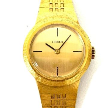 【不動品】TISSOT ティソ ゴールド レディース 腕時計 2針 ゴールド文字盤 ヴィンテージ アンティーク ITHK6SIOZE1S B0413