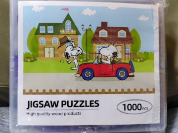 スヌーピー　ジグソーパズル①　1000ピース　中古(一度完成済)　木製素材50&times;75cm