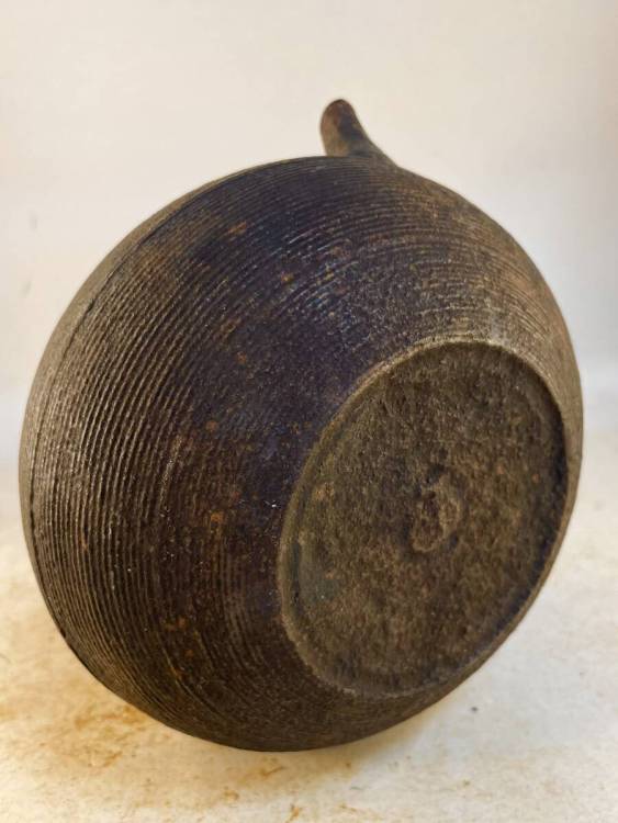 環摘摘座純銀 重量913g容量680ml 砲口小鉄瓶 煎茶道具