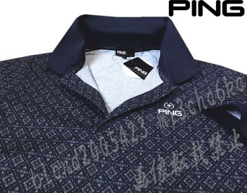 ■新品【PING GOLF】ピン ゴルフ QUICK-DRY吸汗速乾 快適ピンホールメッシュ 半袖 ポロシャツ■NV/L