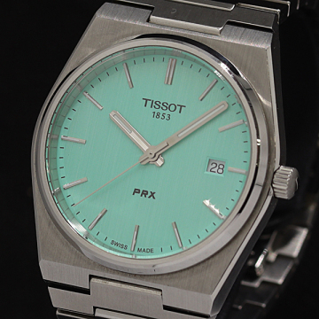 1円 稼働 美品 ティソ PRX T137410A デイト QZ グリーン文字盤 メンズ腕時計 2000000 5NBG MTM