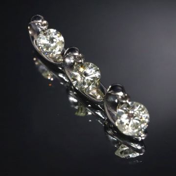 K18WG!!1.02ct!!■天然ダイヤモンドペンダントトップ■M約2.9g diamond necklace jewelry ネックレス ジュエリー イエロー 3連 EE6/EE8 U57