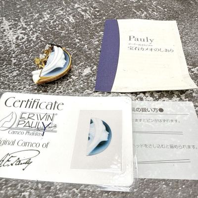 作家物 エルヴィンポーリー ERWINPAULY ELKe アクセサリー 宝石 カメオ ブローチ ペンダントトップ 天然ダイヤモンド K18/Pt900 高級 宝飾
