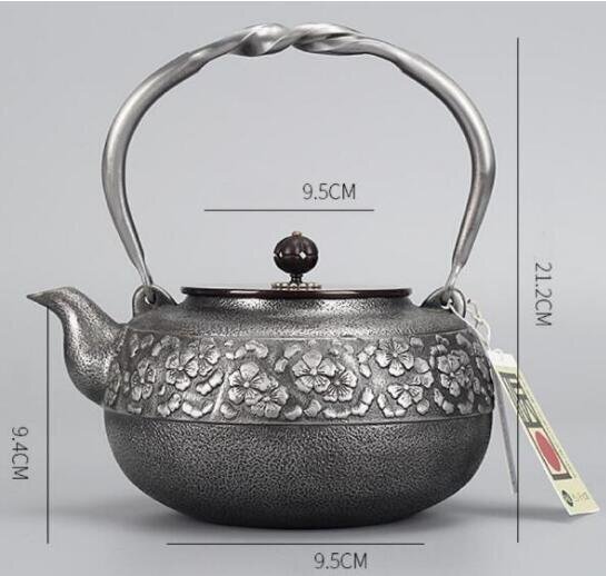 ★新品★砂鉄製 鉄瓶 大容量鉄壺 コーティングなし 手作り鉄 やかんを沸かす お茶の道具 1500ML