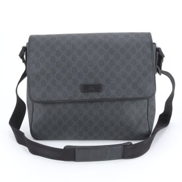 1円■新品同様■グッチ■GG スプリーム 169935 レザー ショルダーバッグ 斜め掛け メッセンジャー ビジネス 通勤 A4 メンズ MEE DW18-4