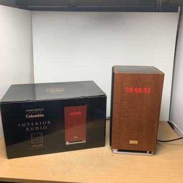 H0487K ANABAS audio Columbia NCA-100 CDクロックラジオシステム 木目調 アナバス 音出し動作確認済み リモコン欠品