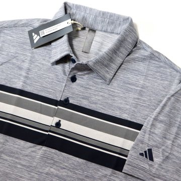 ○送料390円可能商品 アディダス ゴルフ adidas GOLF 新品 メンズ 軽量 吸汗速乾 半袖 ポロシャツ 灰 [HR7994-L] 三 弐★QWER★
