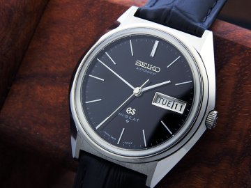 GRAND SEIKO グランド セイコー 5646-7010 Steel Black Dial メンズ 自動巻き(美品、OH済み ) / 36mm