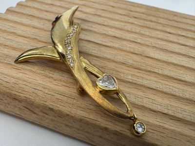 【0507】ブローチ　K18 ダイヤ　8g ヴィンテージ アクセサリー