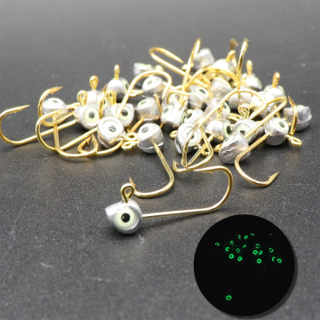 ジグヘッド 1g アジング メバリング 【30個入り】 蓄光アイ ゆっくりフォール 強度フック zighed-1g30