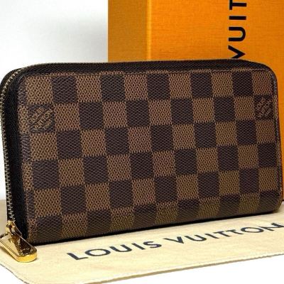 【超美品/新型/RFID】 LOUIS VUITTON ルイヴィトン ダミエ ローズバレリーヌ ジッピーウォレット 長財布 ピンク ブラウン レザー N60046