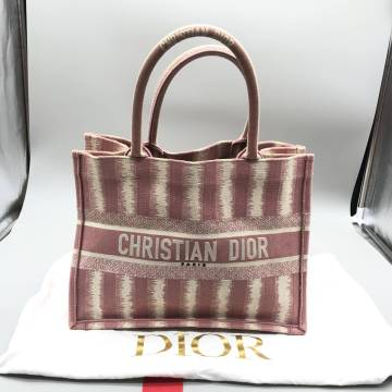 【売り切り】Dior ディオール バッグ ブックトート ピンク アイボリー キャンバス　ブランド　O