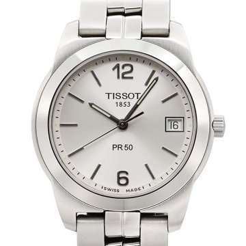 1円～ TISSOT 1853 PRO50 シルバー文字盤 SS ステンレススチール 36mm メンズ腕時計 クォーツ ティソ
