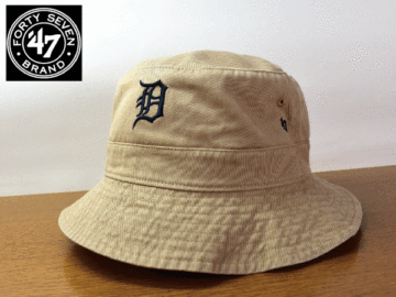 C735《未使用品》47 BRAND 47ブランド【フリーサイズ - 60cm】MLB DETROIT TIGERS タイガース 帽子 ハット バケットハット バケハ